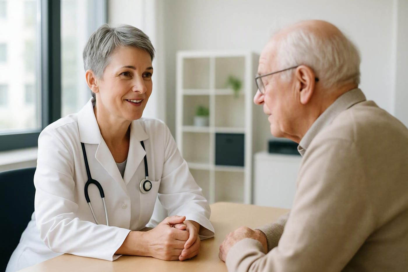 Doctor talking with a patient